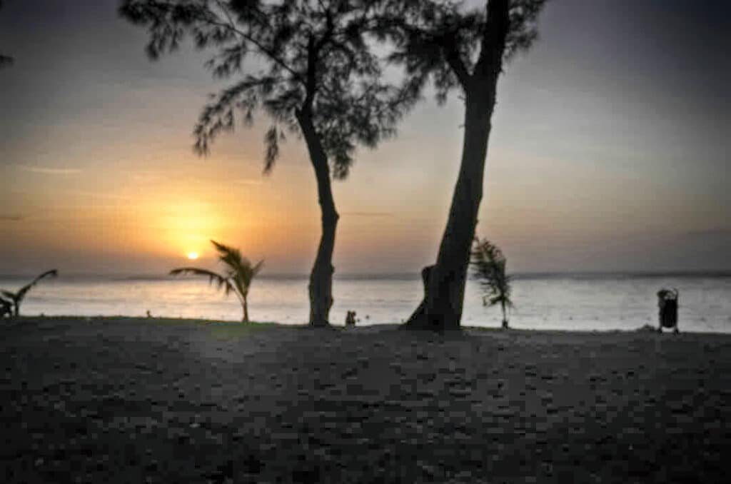 Coucher de soleil sut Flic en Flac